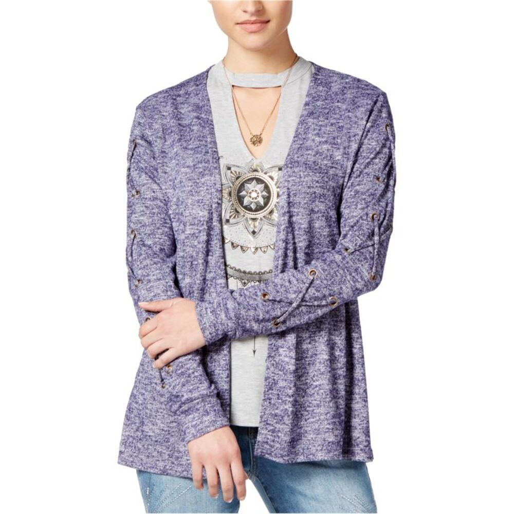 Self E Womens Juniors 3pc Lace-up Cardigan Sweater, NWT